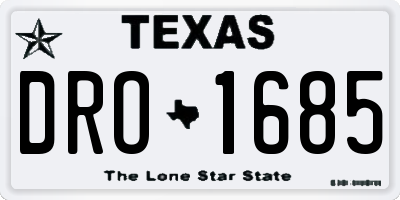 TX license plate DRO1685