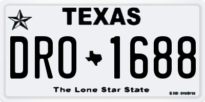 TX license plate DRO1688