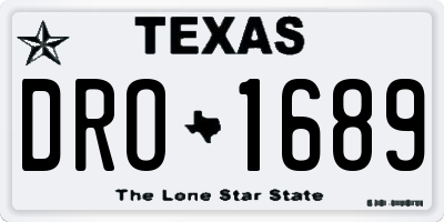 TX license plate DRO1689