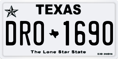 TX license plate DRO1690