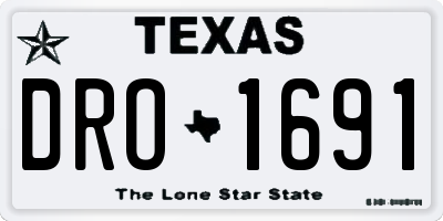 TX license plate DRO1691