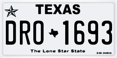 TX license plate DRO1693