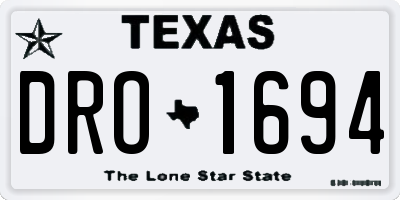TX license plate DRO1694