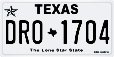 TX license plate DRO1704