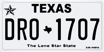TX license plate DRO1707