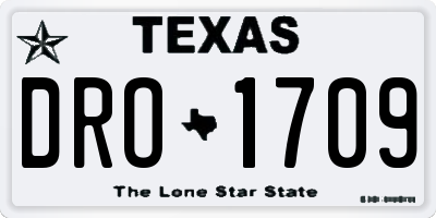 TX license plate DRO1709