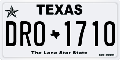 TX license plate DRO1710