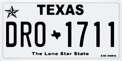 TX license plate DRO1711