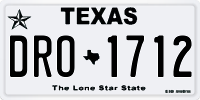 TX license plate DRO1712
