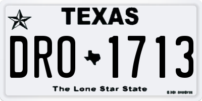 TX license plate DRO1713