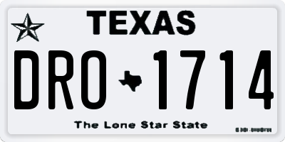 TX license plate DRO1714