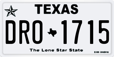 TX license plate DRO1715