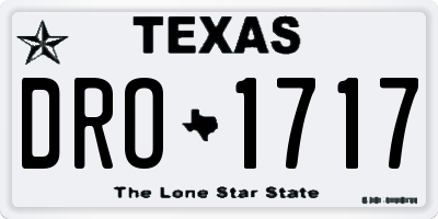TX license plate DRO1717