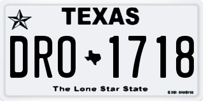 TX license plate DRO1718