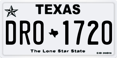 TX license plate DRO1720
