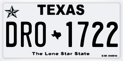 TX license plate DRO1722