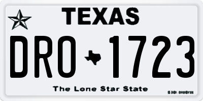 TX license plate DRO1723