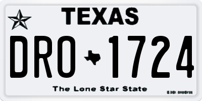 TX license plate DRO1724