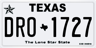 TX license plate DRO1727