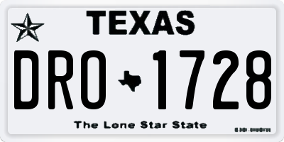 TX license plate DRO1728