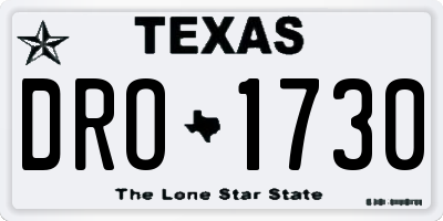 TX license plate DRO1730