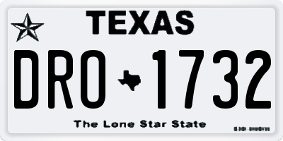 TX license plate DRO1732