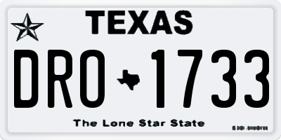 TX license plate DRO1733