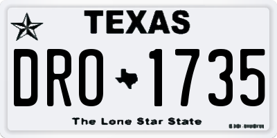 TX license plate DRO1735