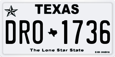 TX license plate DRO1736