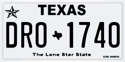 TX license plate DRO1740