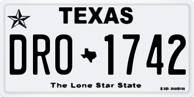 TX license plate DRO1742