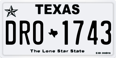 TX license plate DRO1743