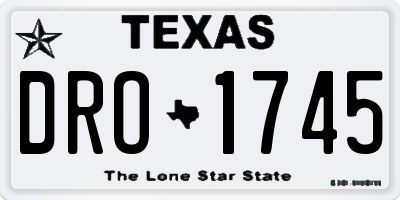 TX license plate DRO1745