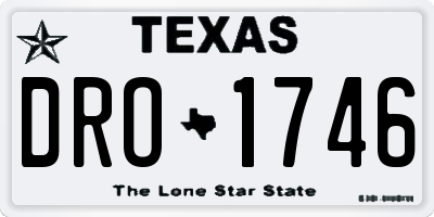 TX license plate DRO1746