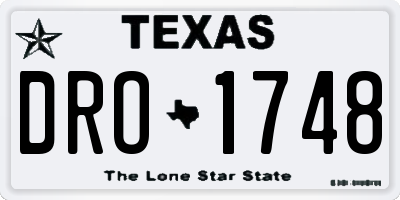 TX license plate DRO1748