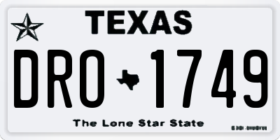TX license plate DRO1749