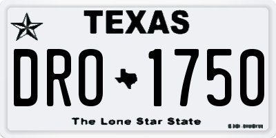 TX license plate DRO1750