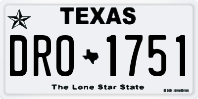 TX license plate DRO1751