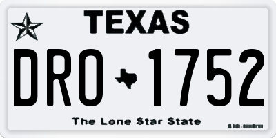 TX license plate DRO1752