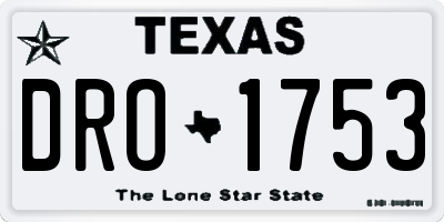 TX license plate DRO1753