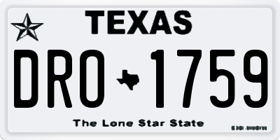 TX license plate DRO1759