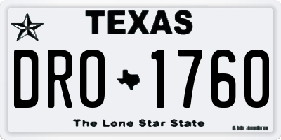 TX license plate DRO1760