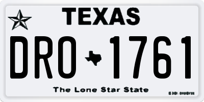 TX license plate DRO1761