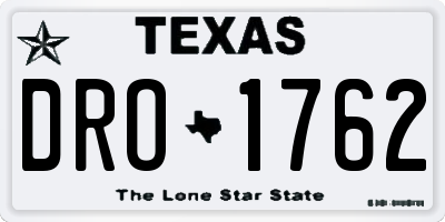 TX license plate DRO1762