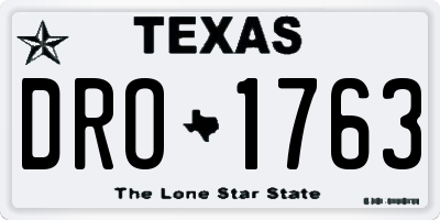 TX license plate DRO1763