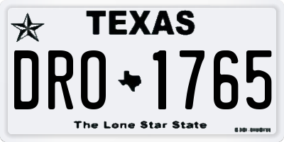 TX license plate DRO1765
