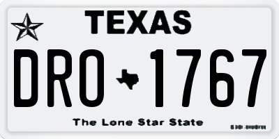 TX license plate DRO1767
