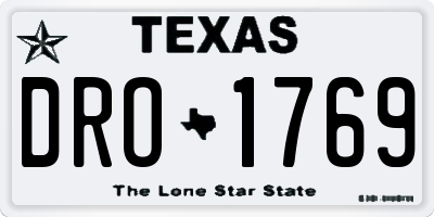 TX license plate DRO1769