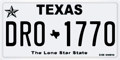 TX license plate DRO1770