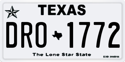 TX license plate DRO1772